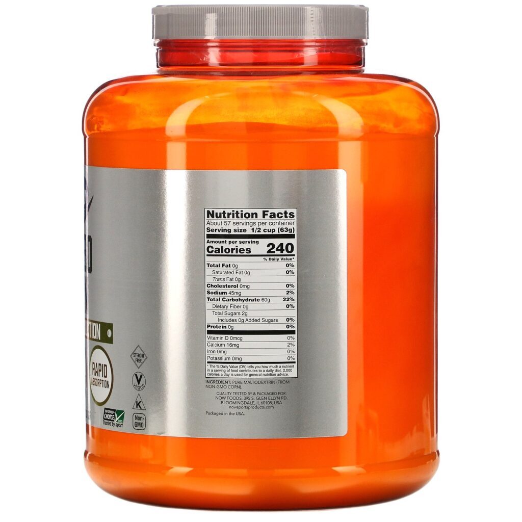 Now Foods, Esportes, Carbo Gain, 8 lbs (3629 g) - Imagem 2