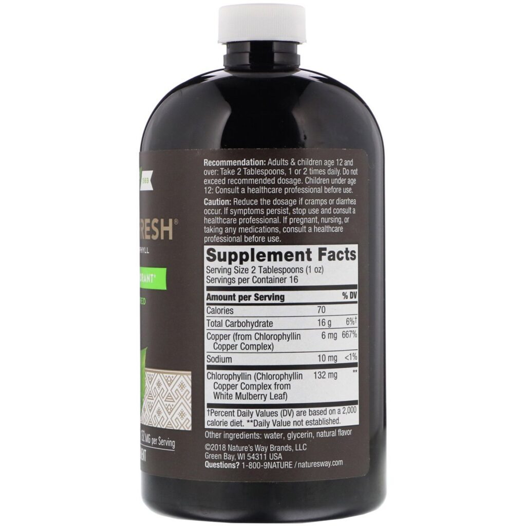 Nature's Way, Clorofresh, Clorofila Líquida, Aromatizada com Menta, 473,2 ml (16 fl oz) - Imagem 2