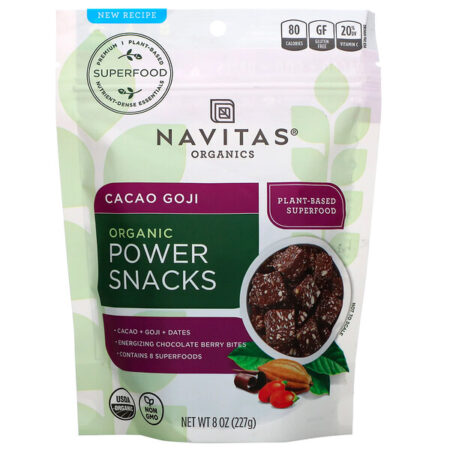 Navitas Organics, Petiscos Orgânicos Poderosos, Cacau e Goji, 8 oz (227 g)