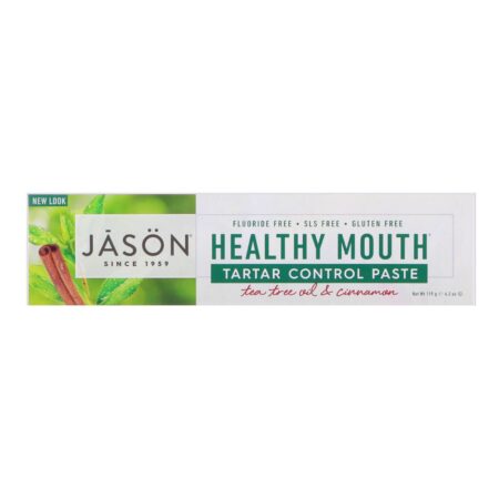 Jason Natural, Healthy Mouth, Creme Dental para Controle do Tártaro, Óleo de Árvore do Chá e Canela, 119 g (4,2 oz) - Image 2