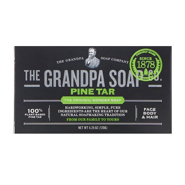 Grandpa's, Sabonete em Barra para Corpo Cabelo e Rosto, Alcatrão de Pinho, 120 g (4,25 oz)