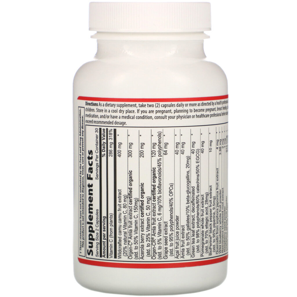 Vibrant Health, Super Natural C, Version 3.2, 60 Vegetable Capsules - Imagem 2