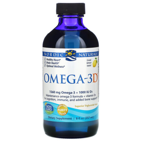 Nordic Naturals, Ômega 3D, Limão, 237 ml