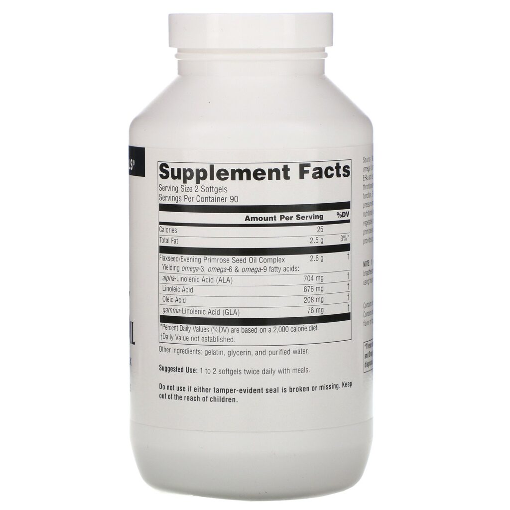 Source Naturals, Óleo de Semente de Linhaça - Prímula, 1.300 mg, 180 cápsulas softgel - Imagem 2