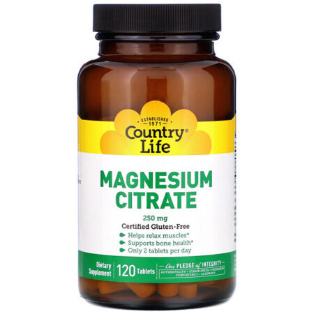 Country Life, Citrato de Magnésio, 250 mg, 120 Comprimidos