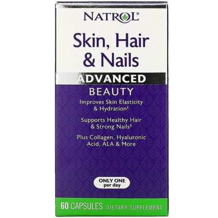 Natrol, Skin, Hair & Nails, Beleza Avançada, 60 Cápsulas