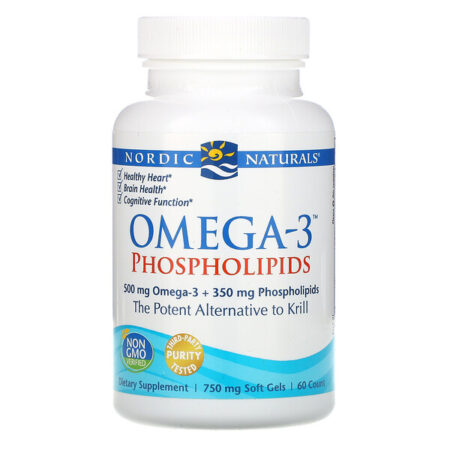 Nordic Naturals, Fosfolipídios de Ômega-3, 750 mg, 60 Cápsulas Softgel