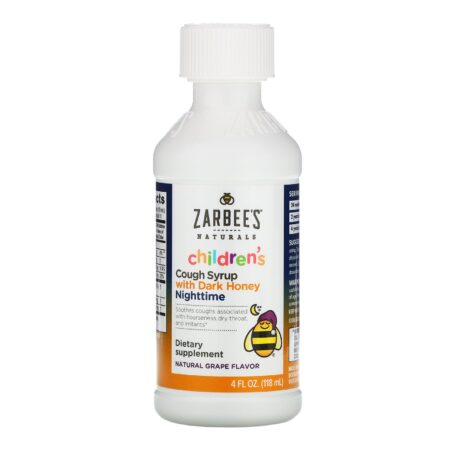 Zarbee's, Children's Nighttime Cough Syrup, Dark Honey, For Children 2 Years+, Natural Grape Flavor, 4 fl oz (118 ml) - Image 3