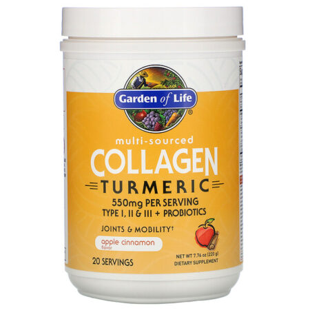 Garden of Life, Colágeno de Múltiplas Fontes Turmeric, Maçã com Canela, 7,76 oz (220 g)