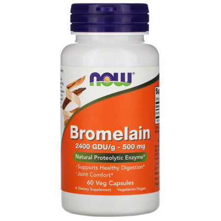 Now Foods, Bromelina, 500 mg, 60 Cápsulas Vegetais