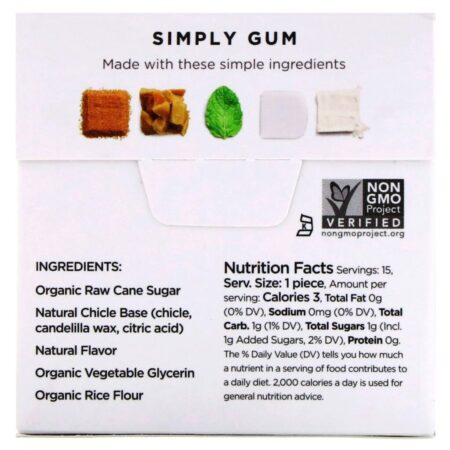 Simply Gum, Gum, Natural Peppermint, 15 Pieces — foto 2