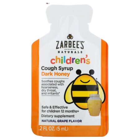 Zarbee's, Children's Cough Syrup, Dark Honey, On-the-Go, For Children 12 Months+, Natural Grape Flavor, 10 Single Serve Packs, 1.7 fl oz (50 ml) - Image 3