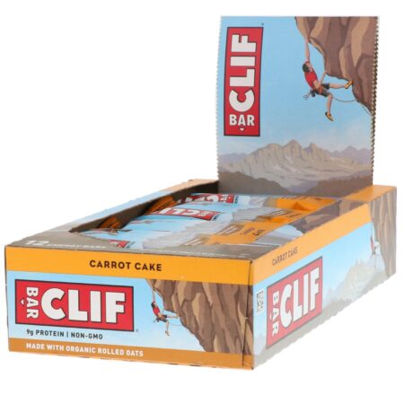 Clif Bar, Barra de Energia, Bolo de Cenoura, 12 Barras, 68 g Cada