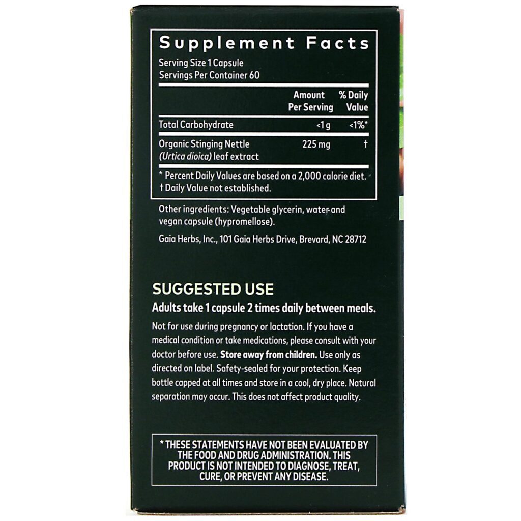 Gaia Herbs, Folha de Urtiga, 60 Liquid Phyto-Caps Veganas - Imagem 2