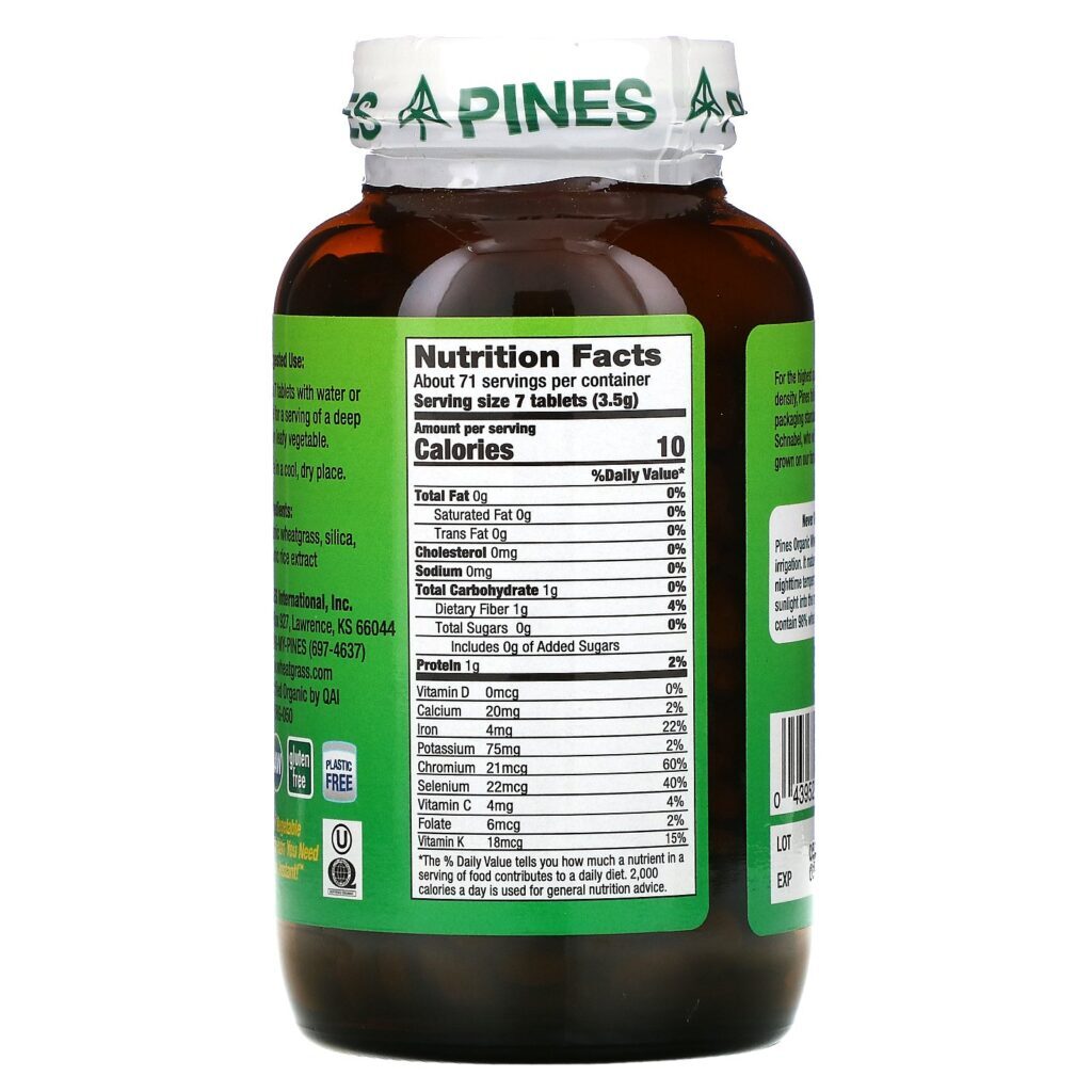 Pines International, Wheat Grass, 500 mg, 500 Tablets - Imagem 2