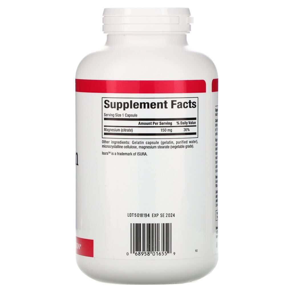 Natural Factors, Citrato de Magnésio, 150 mg, 360 Cápsulas - Imagem 2