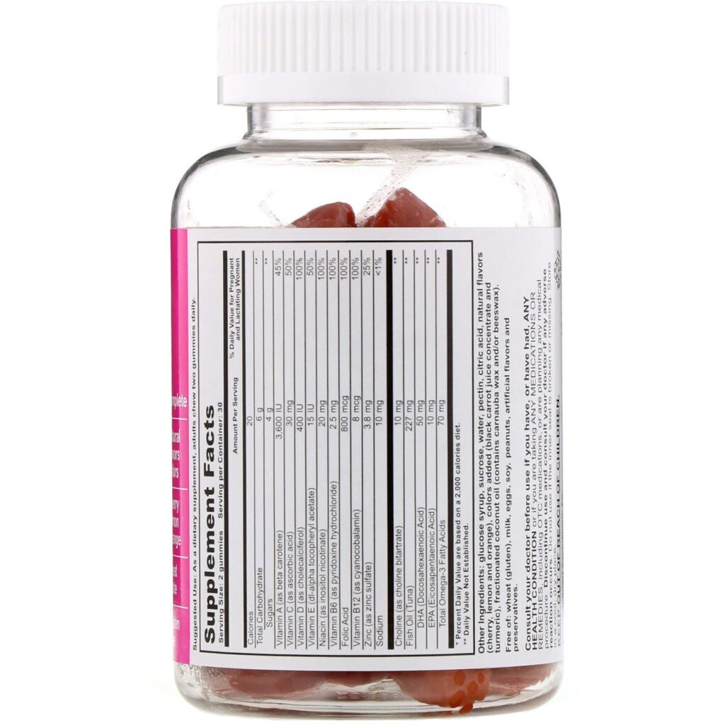 T-RQ, Adult Gummy, Prenatal Multivitamin & Mineral, Cherry Lemon Orange, 60 Gummies - Imagem 2