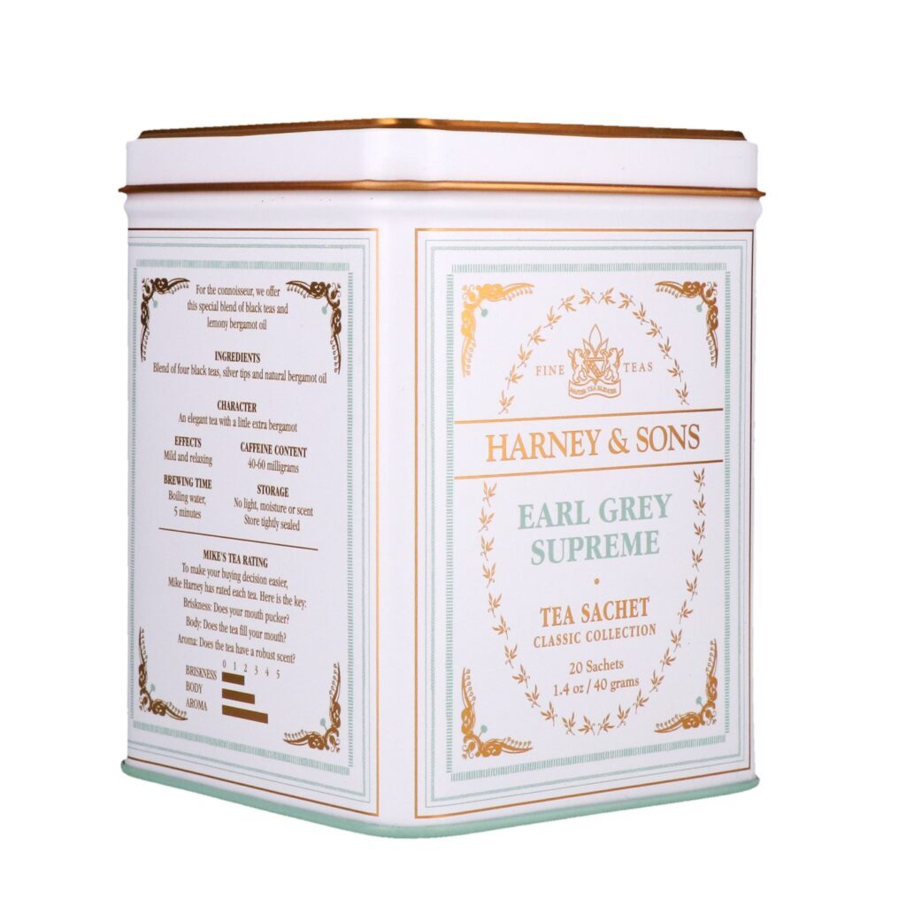 Harney & Sons, Chás Finos, Earl Grey Supreme, 20 sachês, 40 g (1,4 oz) - Imagem 3