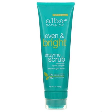 Alba Botanica, Even & Bright, Enzyme Scrub with Swiss Alpine Complex, 4 oz (113 g)