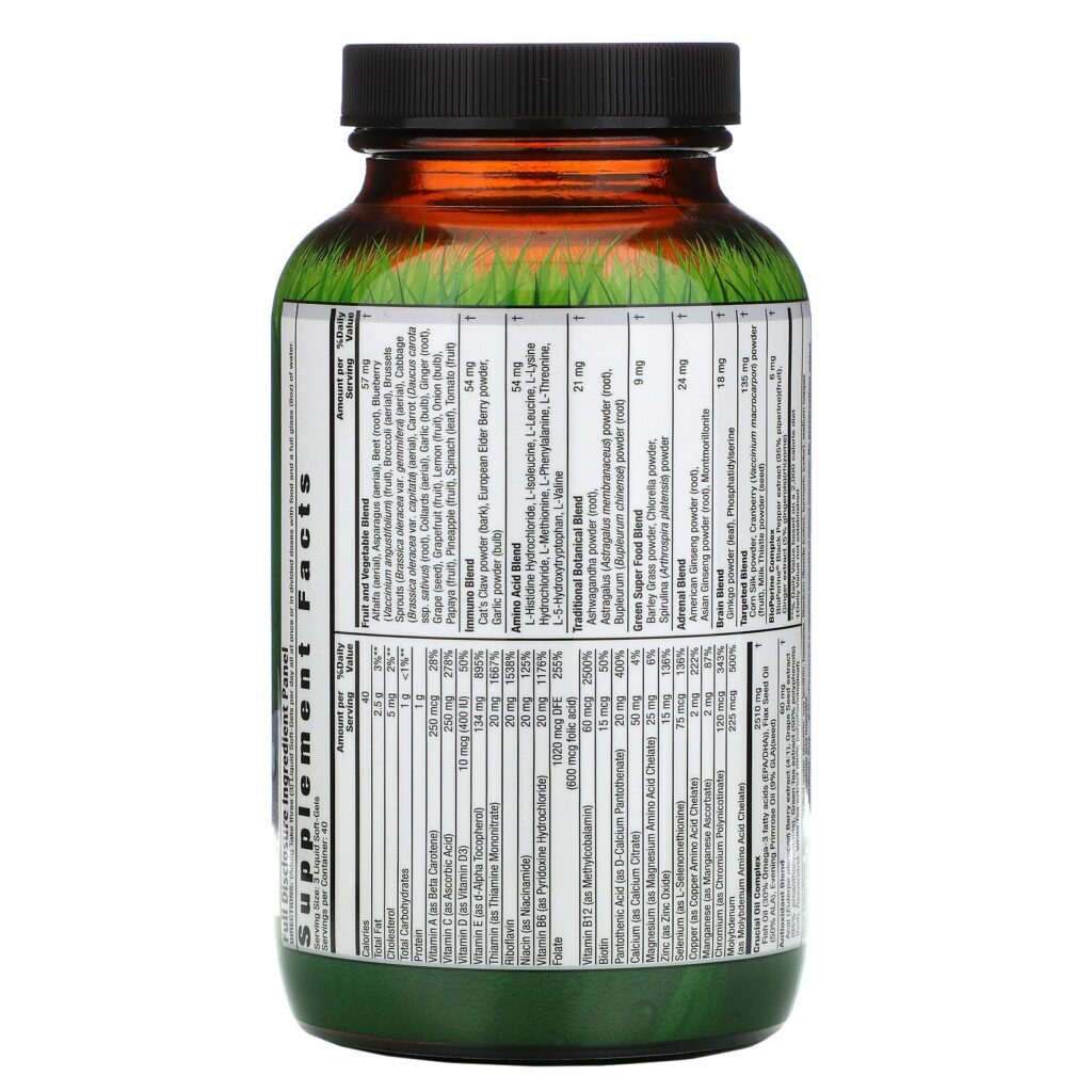 Irwin Naturals, Multivitamínico Women's Living Green em Gel Líquido, 120 Cápsulas em Gel - Imagem 2