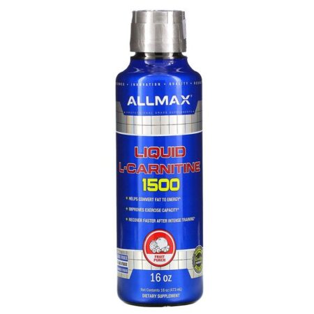 ALLMAX Nutrition, L-Carnitina 1500 Líquida, Ponche de Frutas, 16 oz (473 ml)