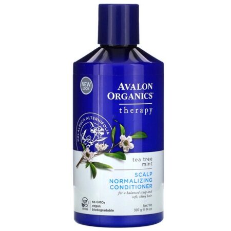 Avalon Organics, Condicionador Normalizador de Escalpo, Terapia do Chá de Menta, 14 oz (397 g)