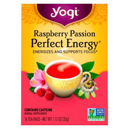 Yogi Tea, Paixão Framboesa, Energia Perfeita, 16 Saquinhos de Chá, 1,12 oz (32 g)