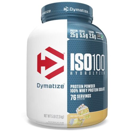 Dymatize Nutrition, ISO 100, Hidrolisado, Isolado de Proteína Whey 100%, Bolo de Aniversário, 2,3 kg (5 lb)