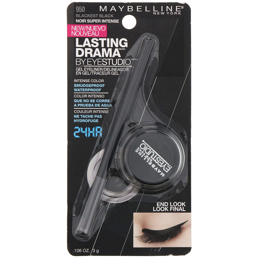 Maybelline, Eye Studio, Lasting Drama, delineador em gel, Blackest Black, 3 g - Imagem 3