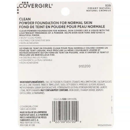 Covergirl, Clean, Base em pó, 520 Natural creme, 11,5 g - Image 3