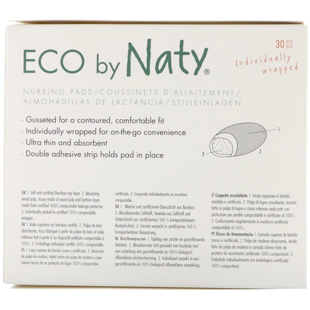 Naty, Absorvente para Seios, 30 Absorventes Embalados Individualmente - Imagem 2