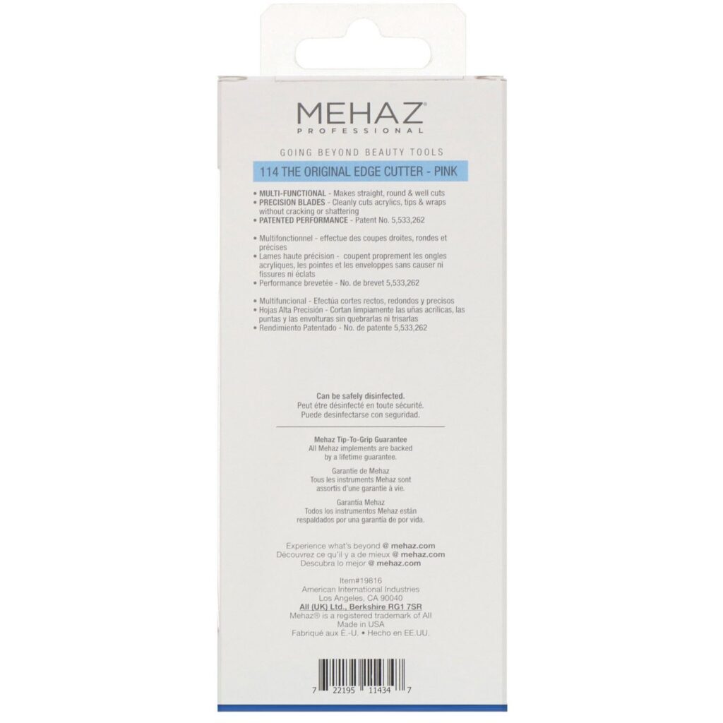 Mehaz, Cortador original de bordas de unhas postiças, Rosa, 1 cortador - Imagem 3