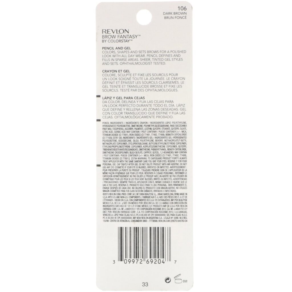 Revlon, Brow Fantasy, Dark Brown 106, 0,31 g/1,18 ml - Imagem 3
