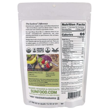 Sunfood, Mistura de Açaí Orgânico e Maqui, 170 g (6 oz) - Image 2