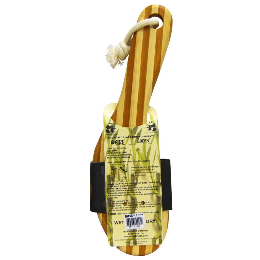 Bass Brushes, Cabo Pequeno com Curva Deluxe, Cerdas Longas, Cerdas 100% de Javali, Firme, 1 Escova - Imagem 2