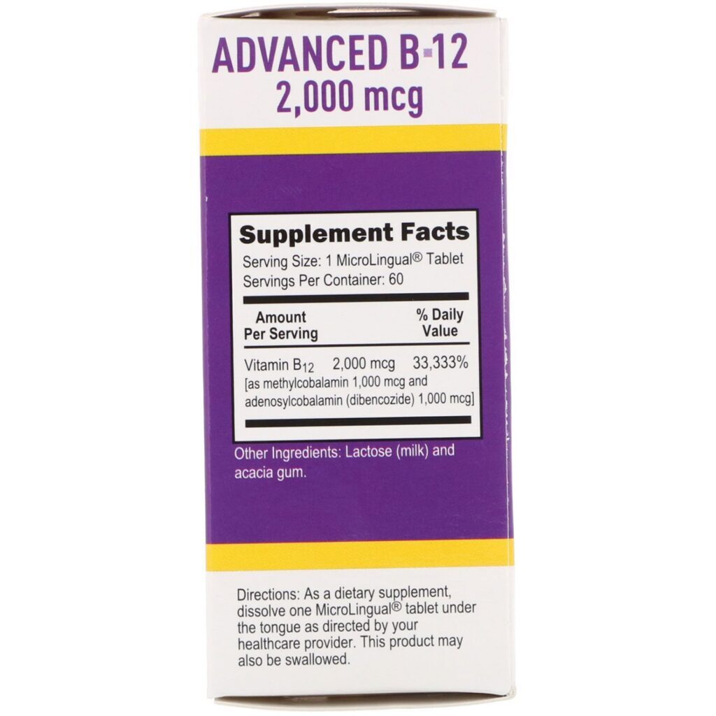 Superior Source, Advanced B-12, 2,000 mcg, 60 Tablets - Imagem 2