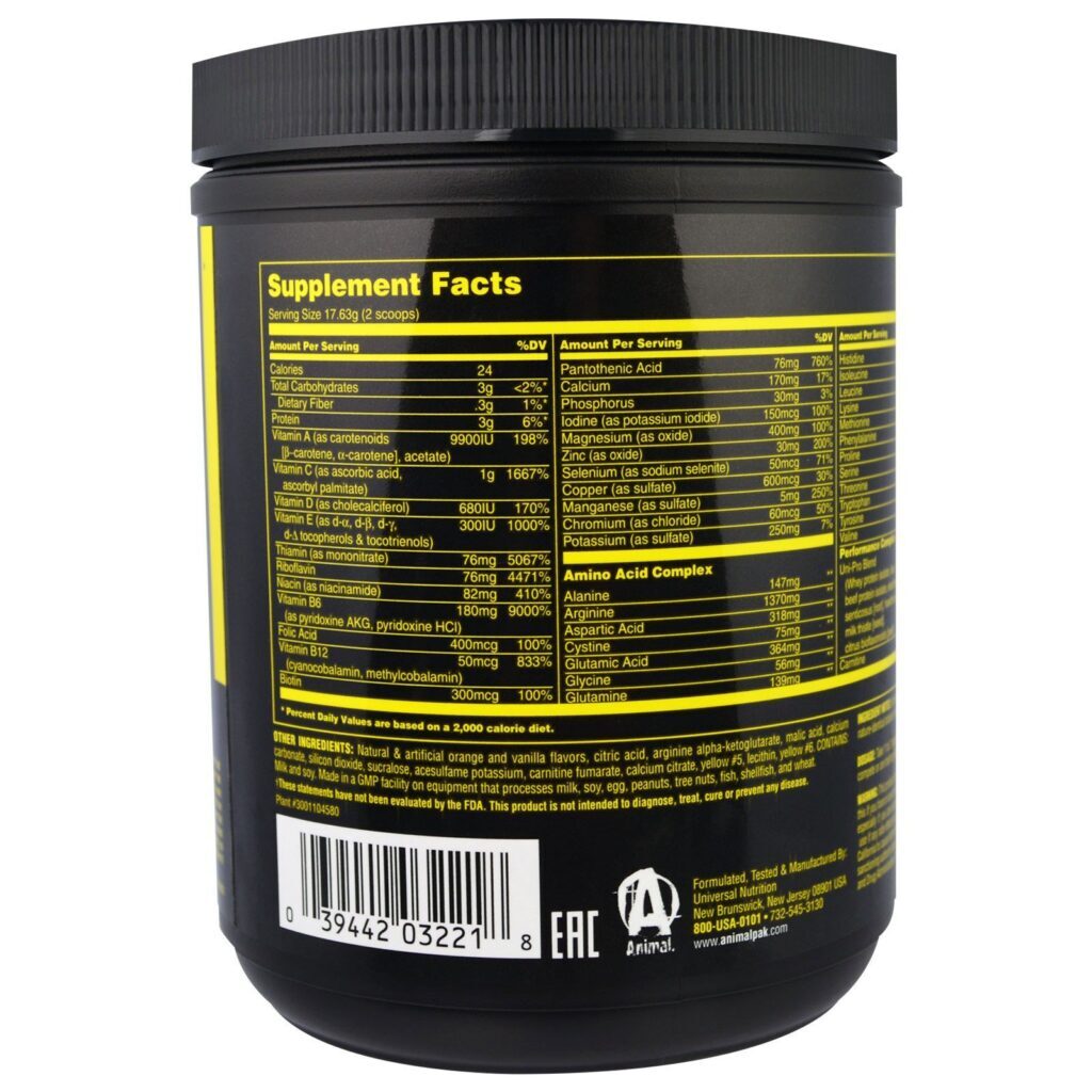 Universal Nutrition, Animal Pak, Pó Para Treino, Sabor Laranja, 388 g - Imagem 2