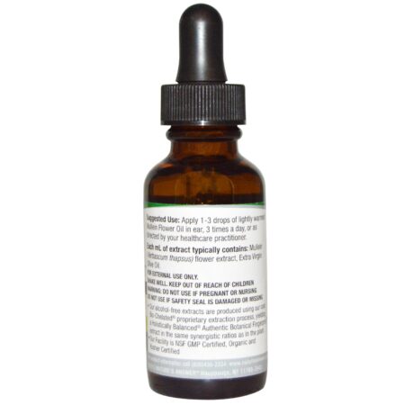 Nature's Answer, Flor de Verbasco, Óleo Auricular, Sem Álcool, 1 fl oz (30 ml) - Image 2