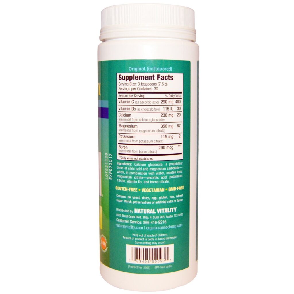 Natural Vitality, Natural Calm mais Cálcio, Original (Sem Sabor), 8 oz (226 g) - Imagem 2