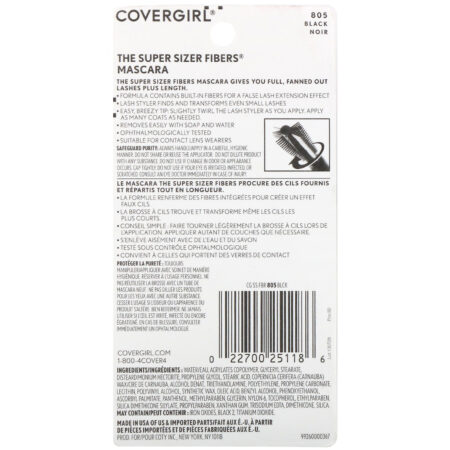 Covergirl, The Super Sizer Fibers, Mascara, 805 Black, .4 oz (12 ml) - Image 3