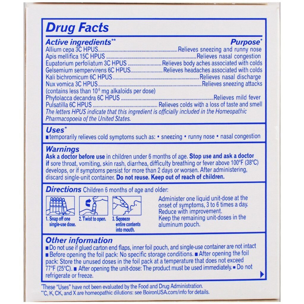 Boiron, ColdCalm, 30 Doses Líquidas Orais, 0,034 fl oz Cada - Imagem 2