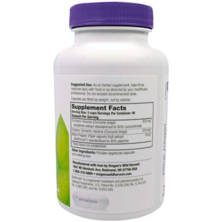 Oregon's Wild Harvest, Turmeric, 120 Vegetarian Capsules - Imagem 2