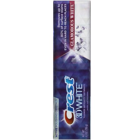 Crest, 3D White, Fluoride Anticavity Toothpaste, Glamorous White, 4.1 oz (116 g) - Image 2