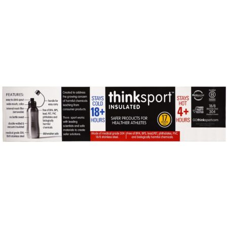 Think, Thinksport, garrafa de esportes isolada, verde hortelã, 17 oz (500 ml) - Image 2