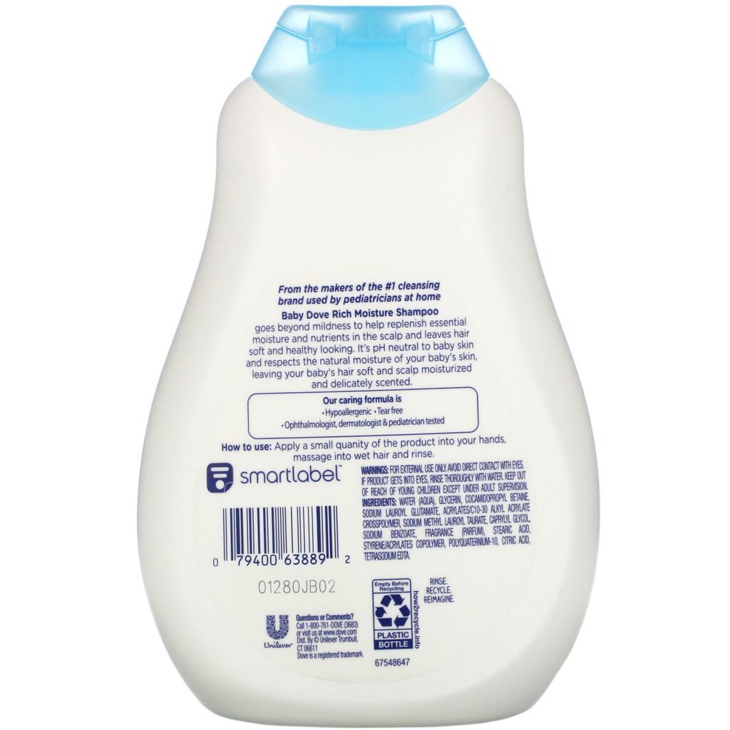 Dove, Shampoo Baby hidratação enriquecida, 384 ml - Imagem 2