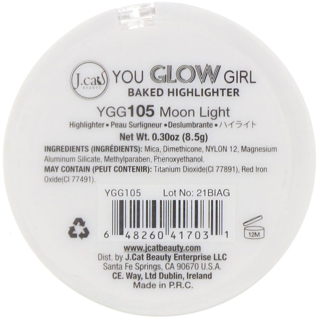 J.Cat Beauty, You Glow Girl, Iluminador Baked, YGG105 Luz da lua, 8,5 g - Imagem 3