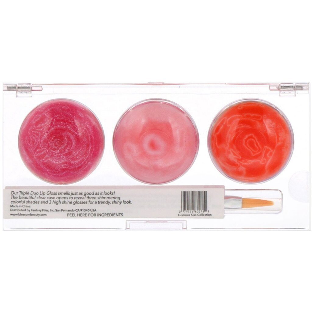 Blossom, Triplo Brilho Labial Duplo, Coleção Luscious Kiss, 6 Vasinhos de Flor Labial, 2,8 g Cada - Imagem 3