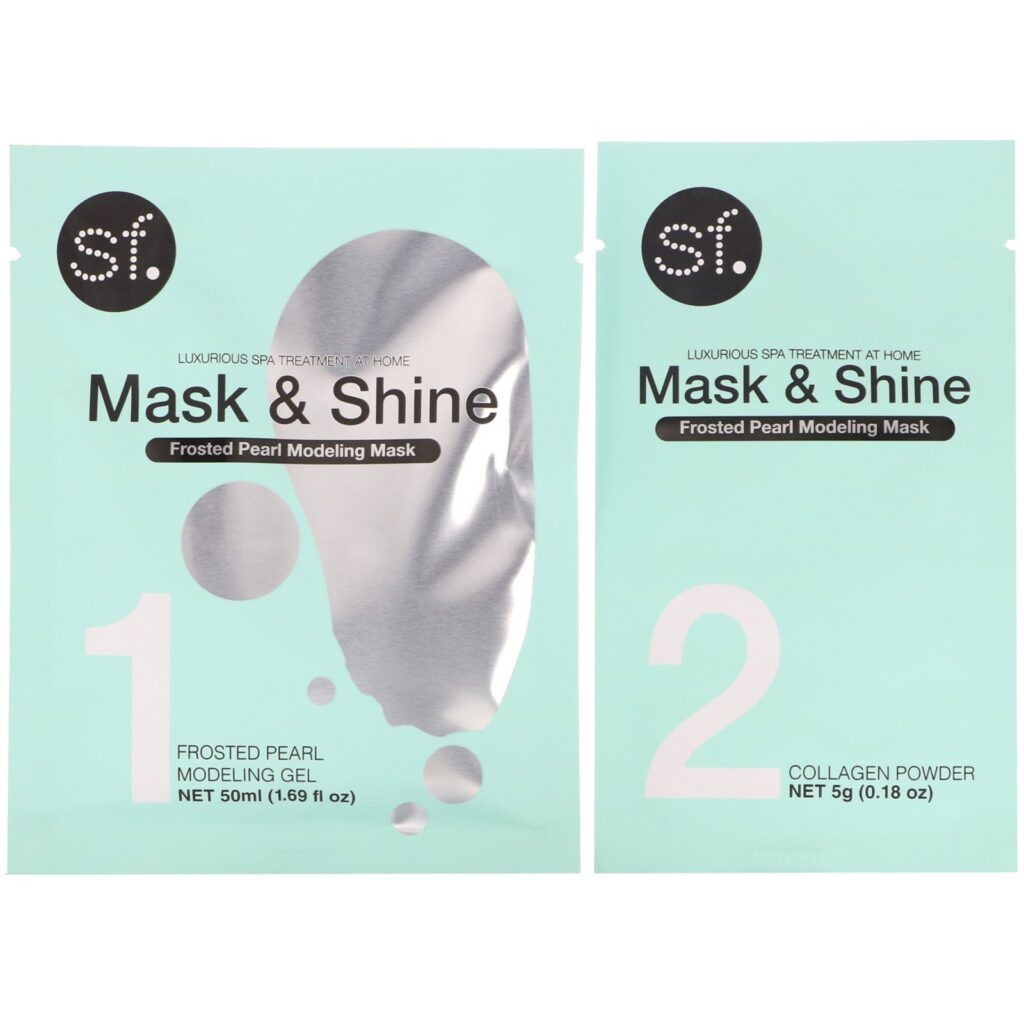 SFGlow, Mask & Shine, Frosted Pearl Modeling Mask, 4 Piece Kit - Imagem 3