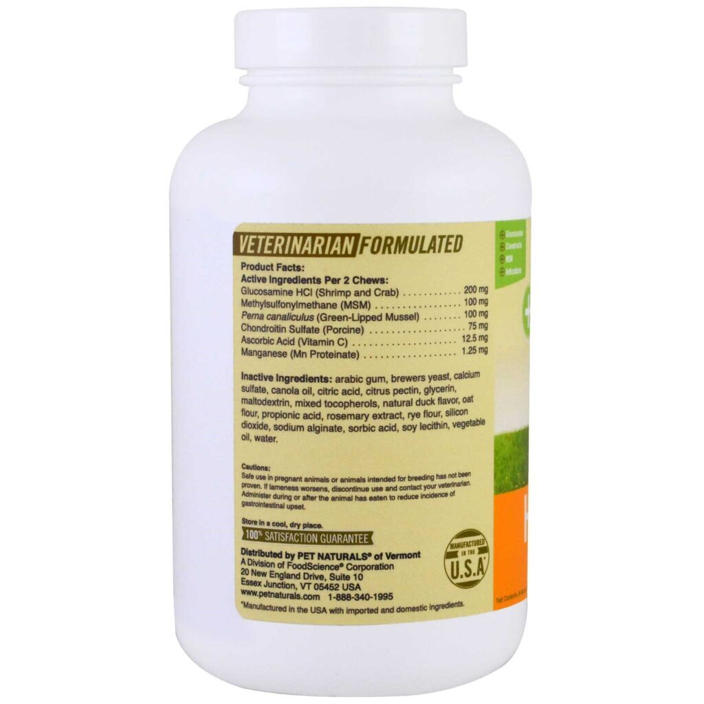 Pet Naturals of Vermont, Hip + Joint, Para Cães e Gatos, 160 Pastilhas Mastigáveis - Imagem 2