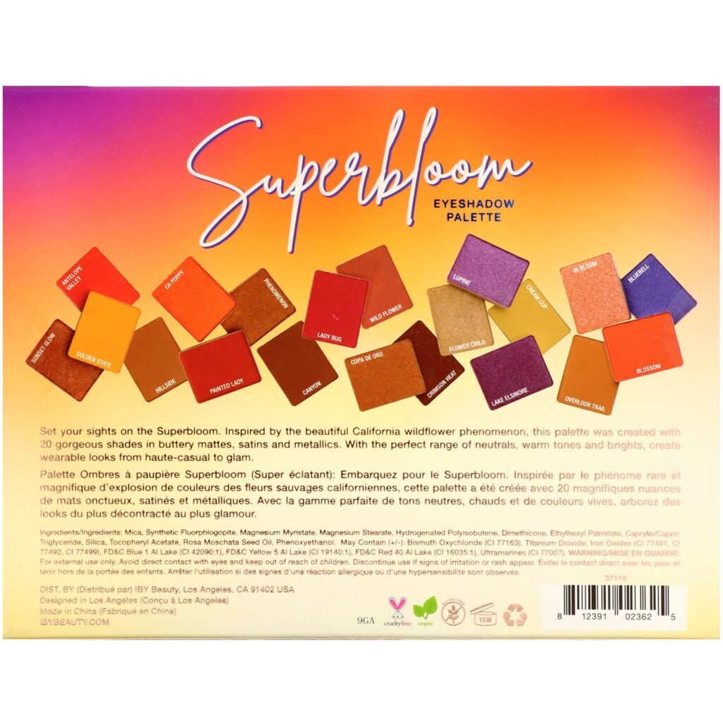 IBY Beauty, Eyeshadow Palette, Superbloom, 0.7 oz (20 g) - Imagem 3